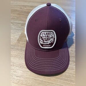 Maroon and White Lake LBJ Cap